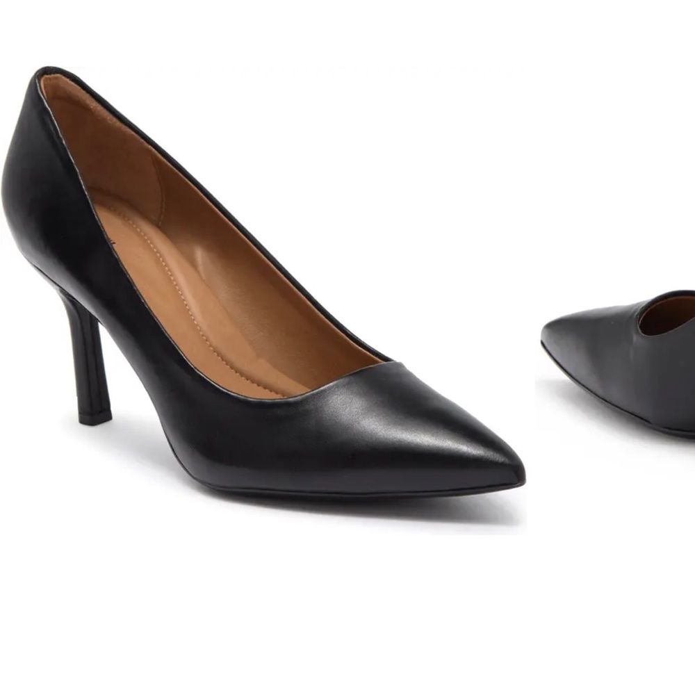Black Leather Pumps